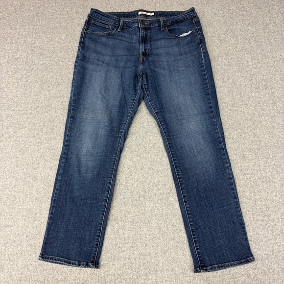 Levi's Denim - Levi's Mid Rise Skinny Jeans Size 16S Blue Denim Stretch W33 L30 Medium Wash Pan